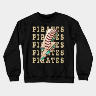 Aesthetic Design Pirates Gifts Vintage Styles Baseball Crewneck Sweatshirt